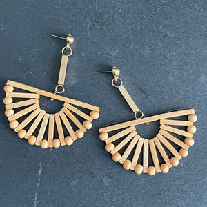 Raya Wooden Fan Earrings