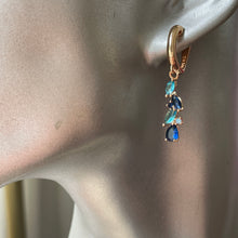 Load image into Gallery viewer, Naava Blue Zircon Dangle Earrings