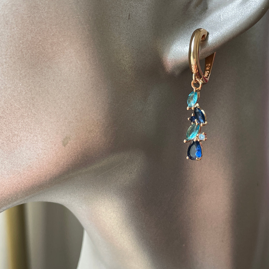 Naava Blue Zircon Dangle Earrings
