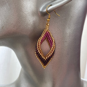 Setia Handmade Beaded Leaf Earrings
