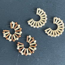 Load image into Gallery viewer, Remi Wooden Crescent Earrings