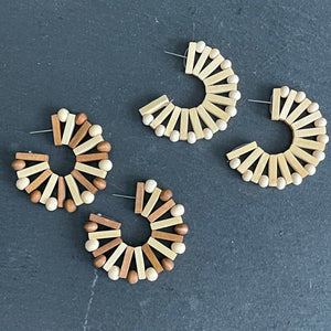 Remi Wooden Crescent Earrings
