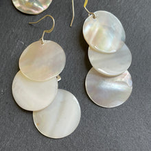 Load image into Gallery viewer, Iolani mother of pearl tiered dangle earrings in pearl