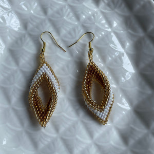Setia Handmade Beaded Leaf Earrings