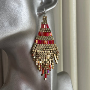 Olethea Handmade Beaded Dangle Earrings