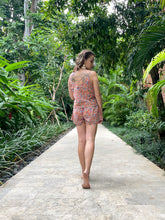Load image into Gallery viewer, Ishani Co-ord Block Print Set in Orange &amp; Purple Floral