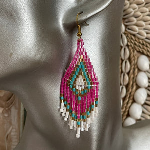 Sakari (XS) Hand Beaded Dangle Earrings