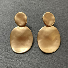 Load image into Gallery viewer, Alba 2-tier Matte Metallic Dangle Earrings