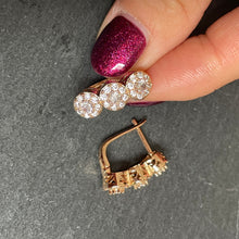 Load image into Gallery viewer, Audrea Halo Zircon Rose Gold Plated Hoop Earrings