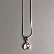 Load image into Gallery viewer, Myra rose quartz pendant sterling silver chain necklace
