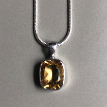 Load image into Gallery viewer, Yellow citrine pendant on sterling silver with sterling silver chain
