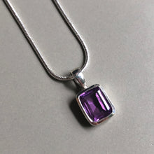 Load image into Gallery viewer, Rani amethyst gemstone pendant sterling silver necklace