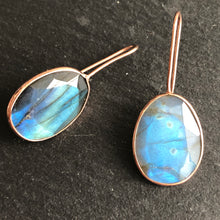Load image into Gallery viewer, Safaa gold plated labradorite drop earrings