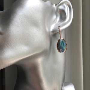 Safaa gold plated labradorite drop earrings