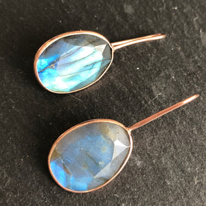 Safaa gold plated labradorite drop earrings