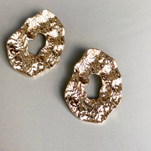 Load image into Gallery viewer, Cyndi textured gold statement earrings