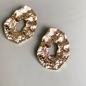 Cyndi textured gold statement earrings