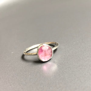 Sharma pink tourmaline sterling silver ring