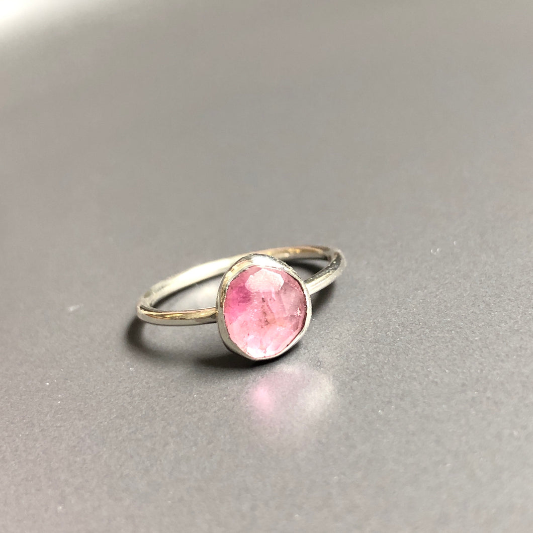 Sharma pink tourmaline sterling silver ring