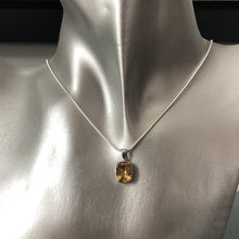 Load image into Gallery viewer, Yellow citrine pendant on sterling silver with sterling silver chain