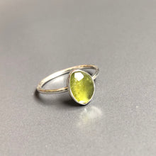 Load image into Gallery viewer, Green tourmaline ring on sterling silver