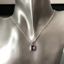 Load image into Gallery viewer, Rani amethyst gemstone pendant sterling silver necklace